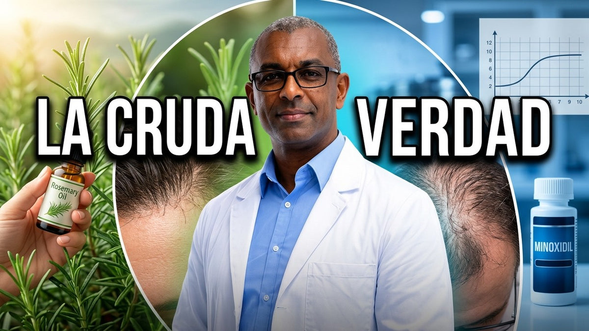 Ingeniero químico explicando el aceite de romero para la caída del cabello