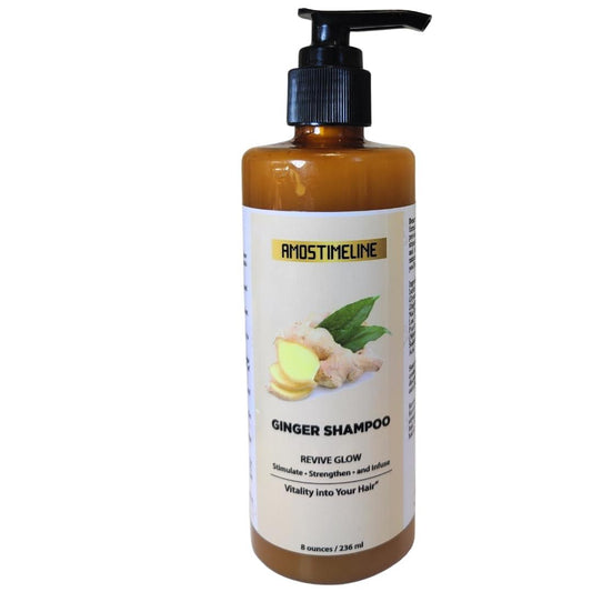 Champú para el crecimiento del cabello con infusión de jengibre de AMOSTIMELINE, promueve el crecimiento del cabello y previene la pérdida de cabello de forma natural, 8 onzas líquidas - AMOSTIMELINE