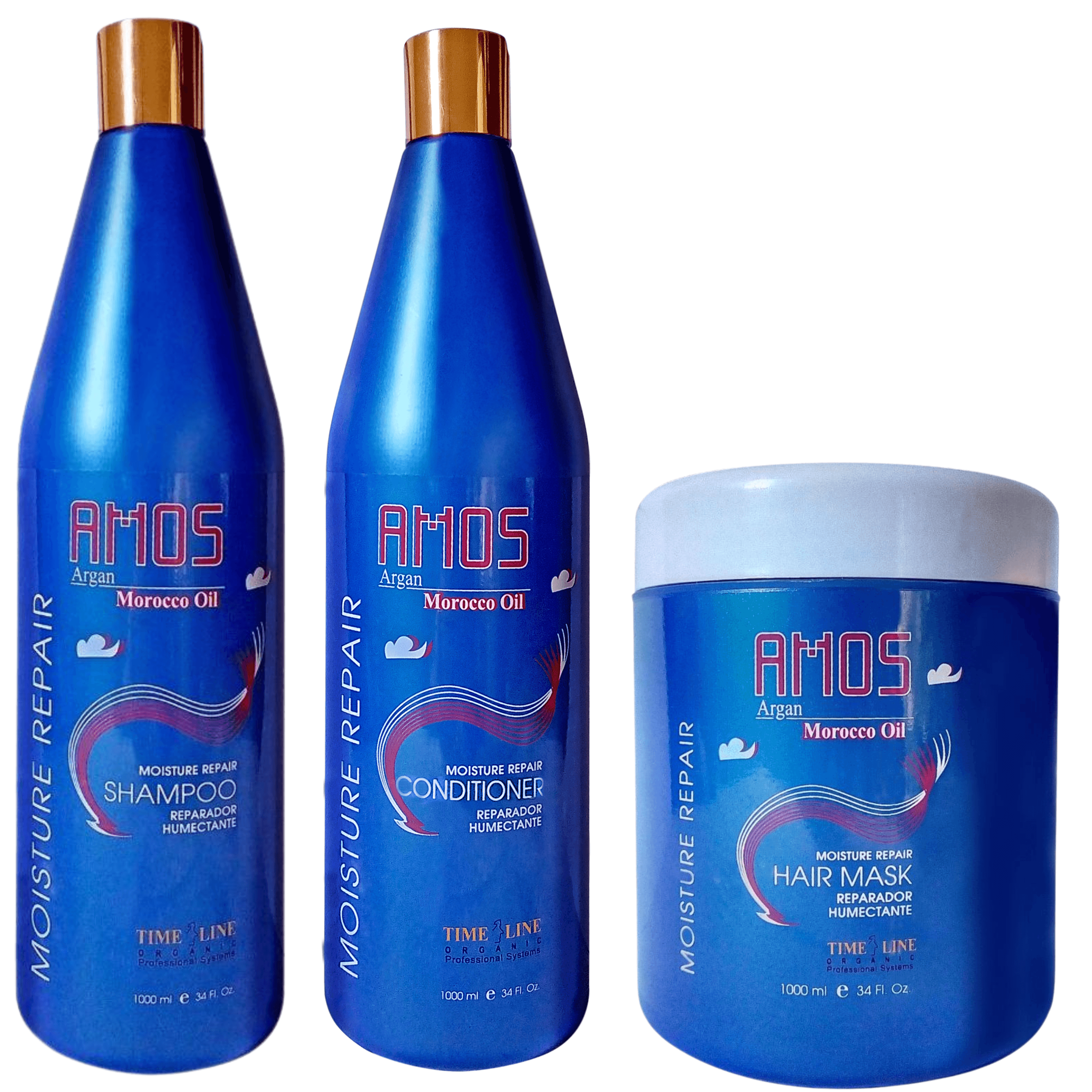 Argan Oil Hydration Kit: Shampoo, Conditioner & Hair Mask - AMOSTIMELINE