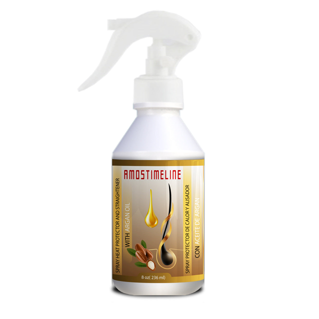 AMOSTIMELINE Heat Protectant Spray for Hair Straightening 8 oz(226 ml)-Argan Oil Hair Heat Protector Spray for Blow Dry & Flat Iron Spray Heat Protector for Hair-Anti Breakage Heat Styling Spray